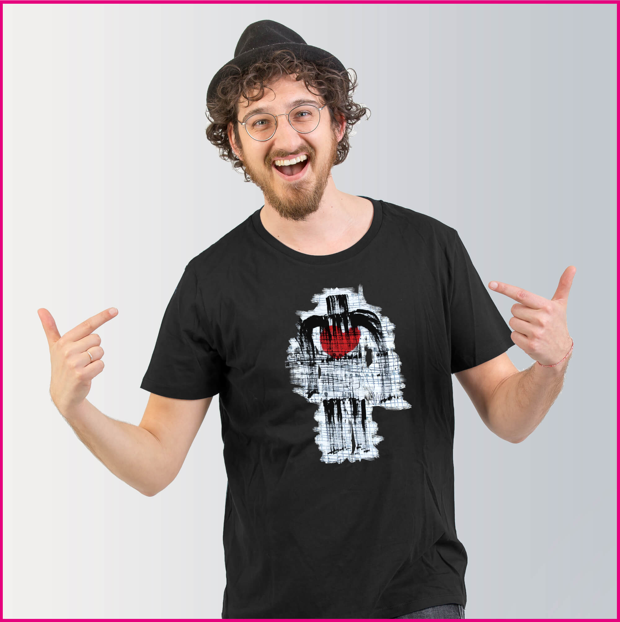 Produktfoto Männer T-Shirt mit dem Motiv Man with heart von Heinz Etzelt