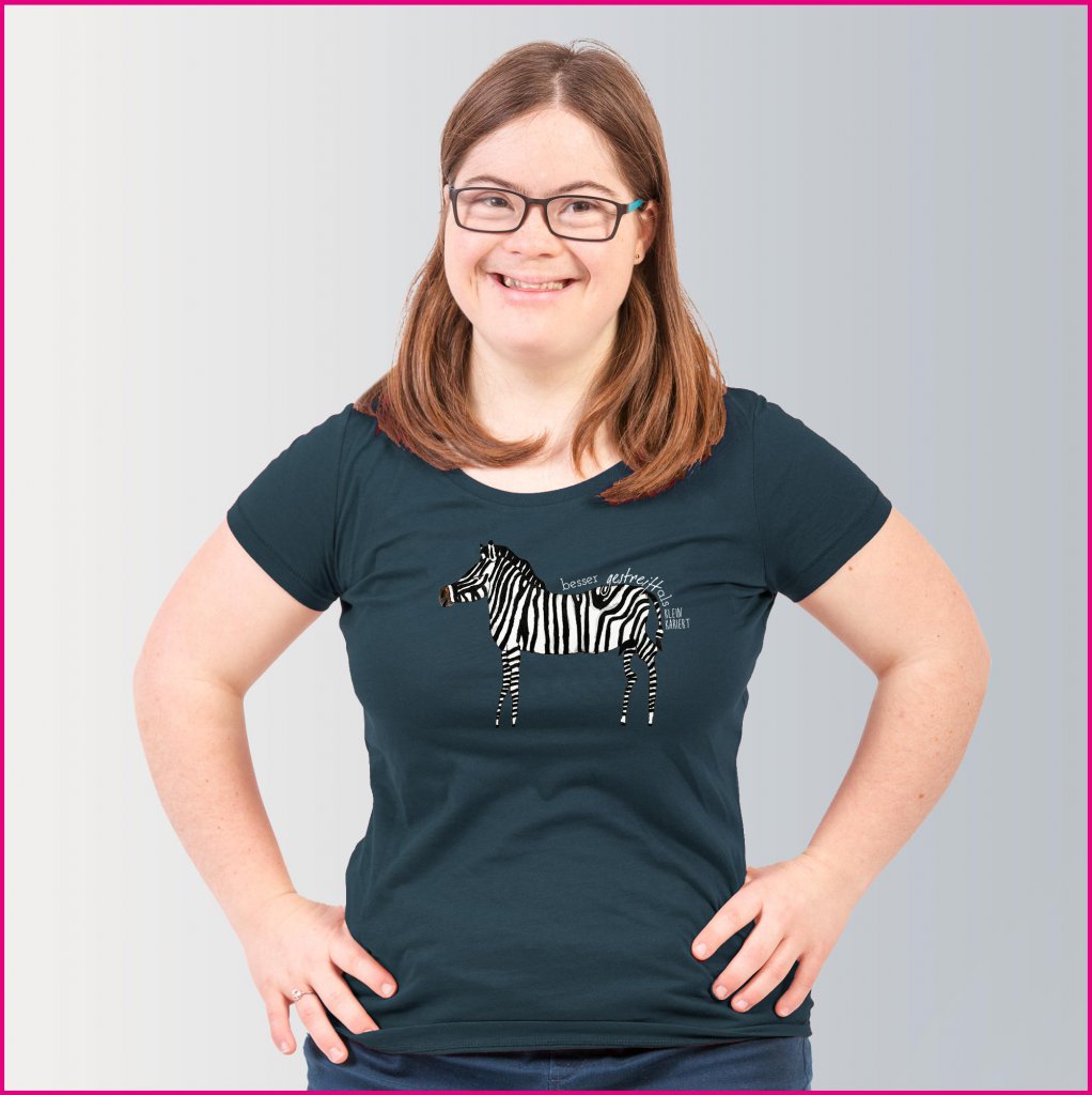 Produktfoto Frauen T-Shirt mit dem Motiv Josef das Zebra von Albert Masser