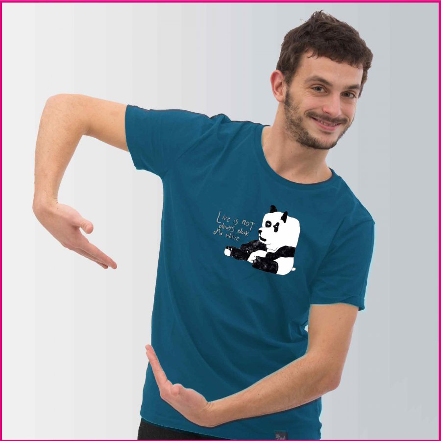 Produktfoto Herren T-Shirt mit dem Motiv "Der kleine Panda" von Albert Masser