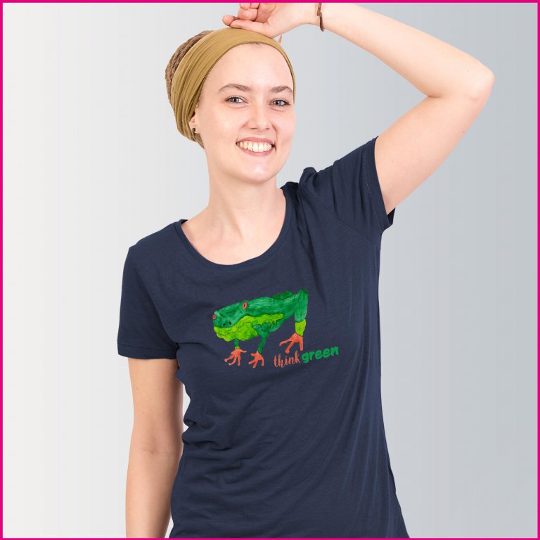 Produktfoto Frauen T-Shirt Think Green von Iris Kopera