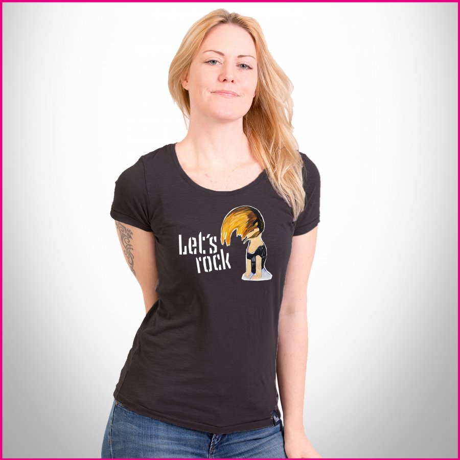 Frauenshirt mit dem Motiv "Let's rock" von Iris Kopera